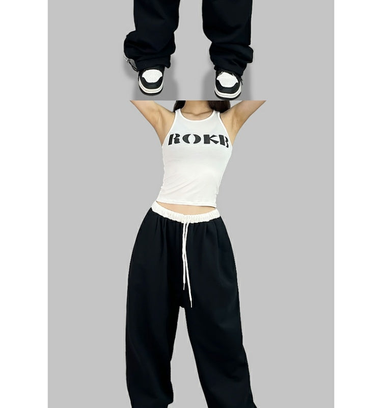 ROKBBK-K/Rokbbk-K Hip Hop Fashion Brand Double Waist Dancing SportshiphopWomen's TrousersjazzJazz Suit Tide