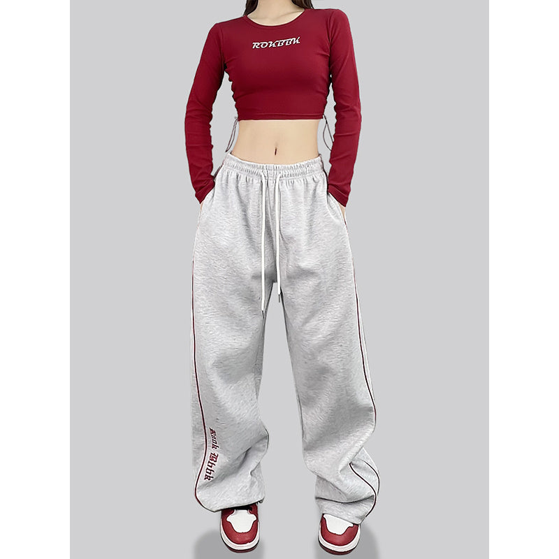 ROKBBK-K/Rokbbk-K Street Dance Fashion Brand Hip Hop American Street DancehiphopWomen's Casual Pants Jazz Dance Suit Tide