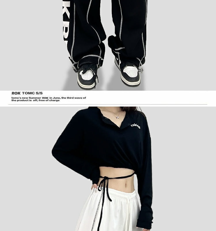 ROKBBK-K/Rokbbk-K Hip Hop Fashion Brand Side Printing Sports Suit WomenhiphopJazz Dancing Suit