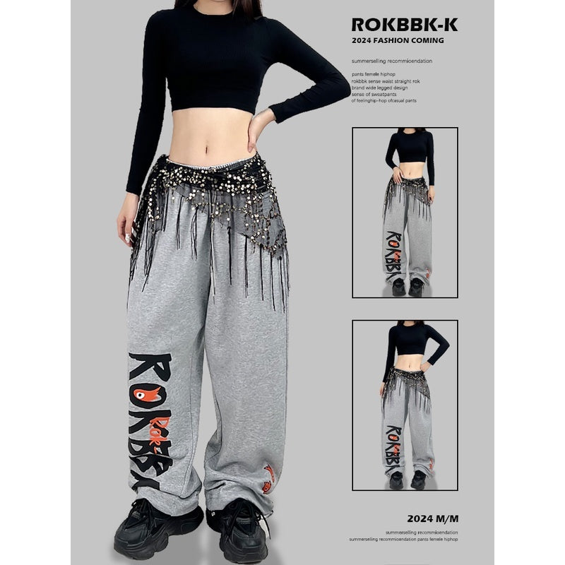 ROKBBK-K/Rokbbk-K Hip Hop Fashion Brand Printing JazzjazzSports TrousershiphopDancing Suit Women