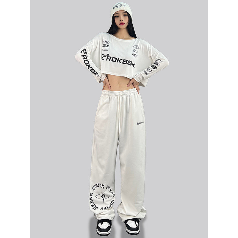 ROKBBK-K/Rokbbk-K Street Dance Fashion Brand Loose Hip Hop PersonalityjazzWomen's Jazz Sports Casual Pants