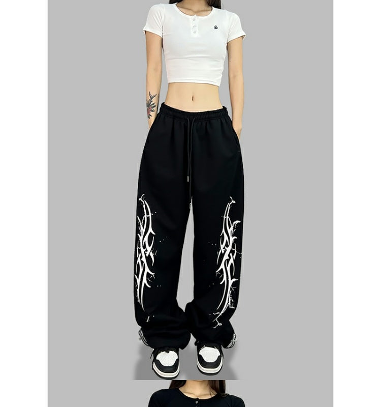 ROKBBK-K/Rokbbk-K Street Dance Fashion Brand JazzhiphopWomen's Four-Piece Printed Dancing TrousersjazzSports Pants