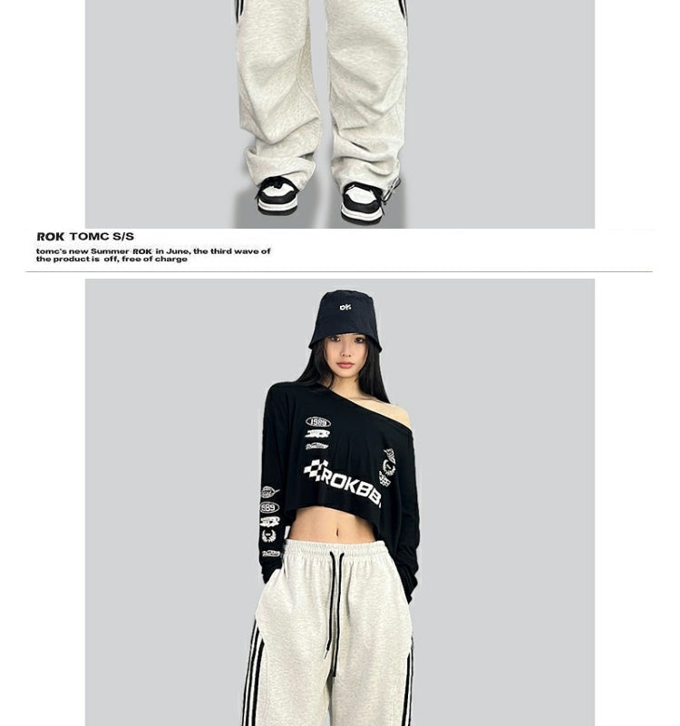 ROKBBK-K/Rokbbk-K Street Dance Fashion Brand American Style Hip Hop LeisurehiphopTrousers Loose Cool Sports Pants Female