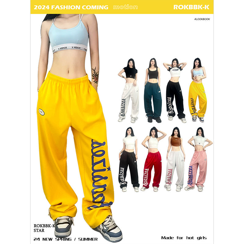 ROKBBK-K/Rokbbk-K Street Dance Fashion Brand Multicolor JazzhiphopTrack Sweatpants Female DancingjazzFashionable Trousers