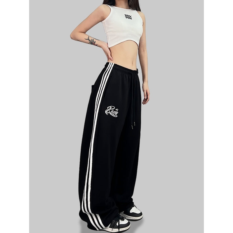 ROKBBK-K/Rokbbk-K Street Dance Fashion Brand Line Crown Embroidery Jazz DancinghiphopFashionable Sports Women's Trousers