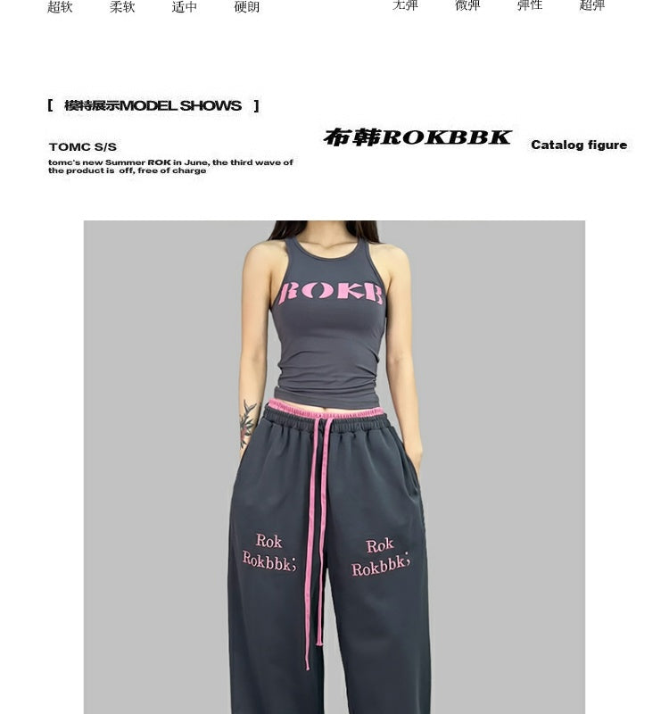 ROKBBK-K/Rokbbk-K Street Dance Fashion Brand JazzhiphopDouble Waist Dancing Women's Trousers SportsjazzSuit Tide