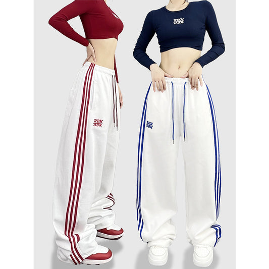 ROKBBK-K/Rokbbk-K Street Dance Fashion Brand Three-Stripe Track Pants Jazz DancejazzPants Women's Casual Trousers