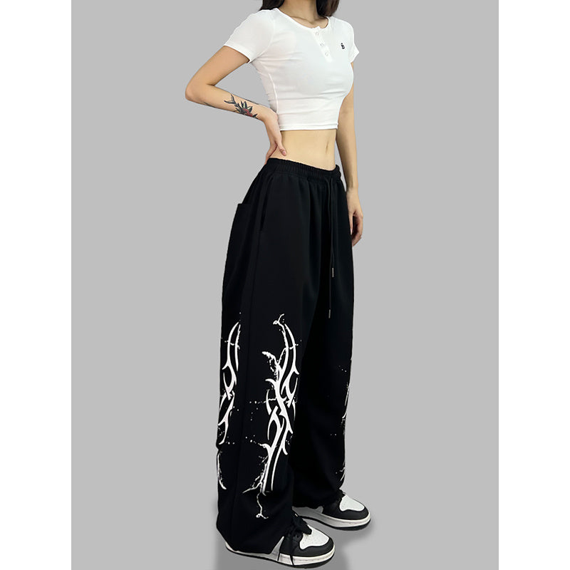 ROKBBK-K/Rokbbk-K Street Dance Fashion Brand JazzhiphopWomen's Four-Piece Printed Dancing TrousersjazzSports Pants