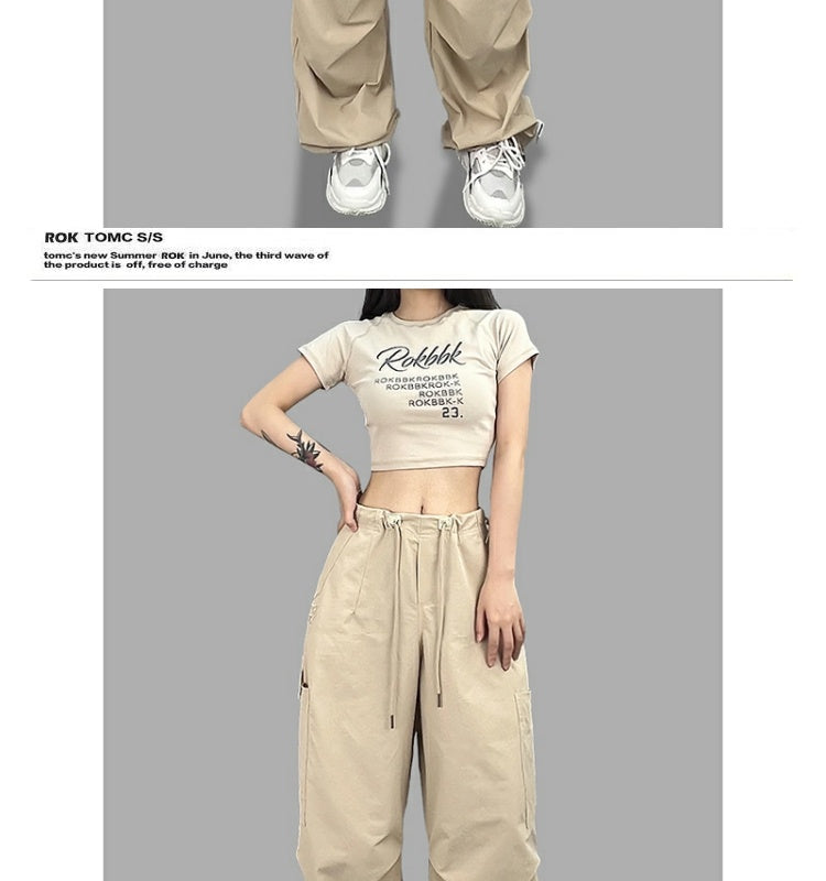 ROKBBK-K/Rokbbk-K Hip Hop Fashion Brand Loose Jazz Dance Sports Female DancinghiphopParatrooper Pants Suit Tide