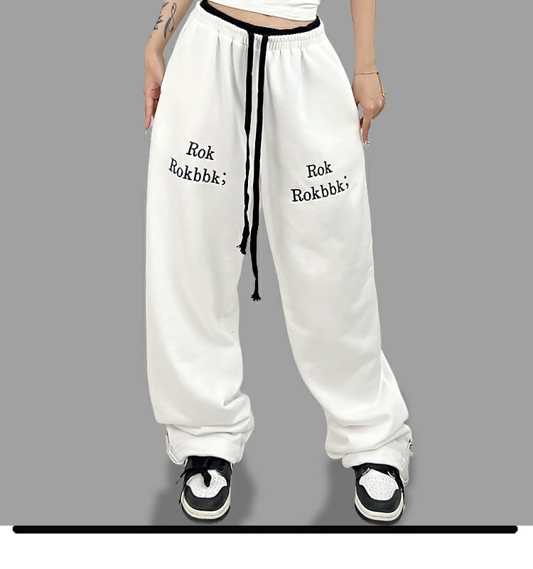 ROKBBK-K/Rokbbk-K Hip Hop Fashion Brand Double Waist Printed Female JazzhiphopTrousersjazzSports Suit