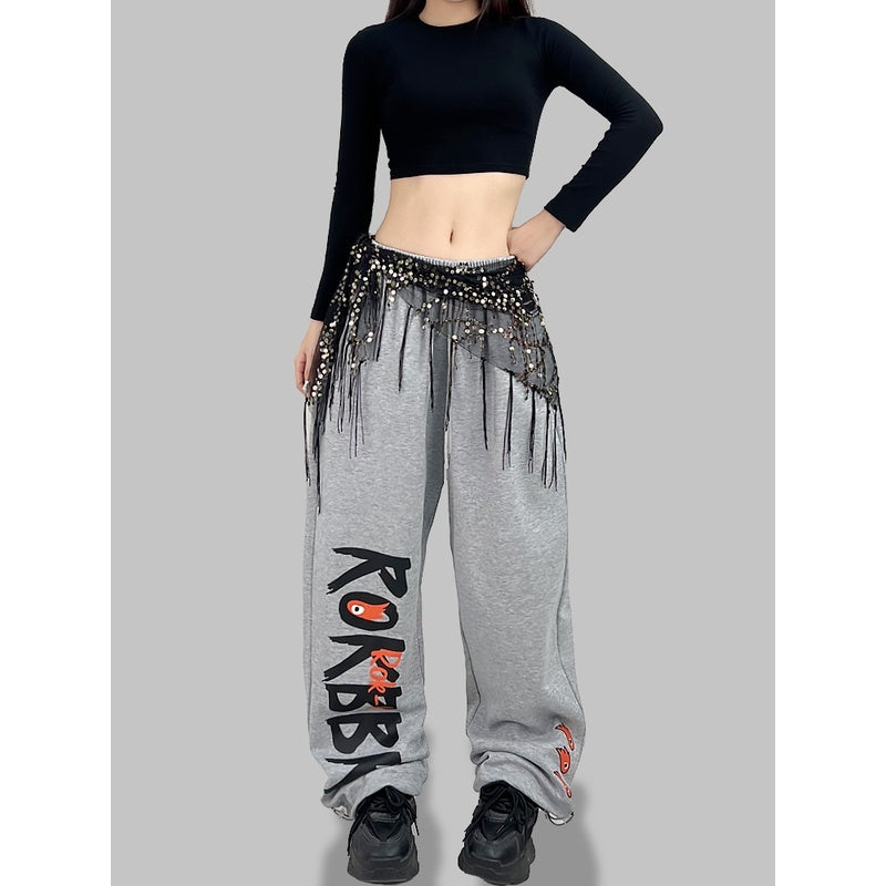 ROKBBK-K/Rokbbk-K Hip Hop Fashion Brand Printing JazzjazzSports TrousershiphopDancing Suit Women