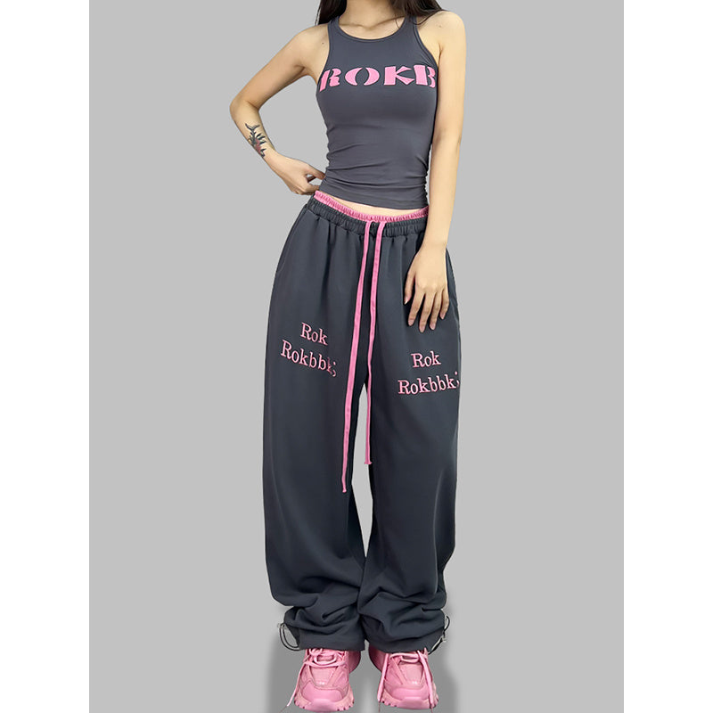 ROKBBK-K/Rokbbk-K Street Dance Fashion Brand JazzhiphopDouble Waist Dancing Women's Trousers SportsjazzSuit Tide