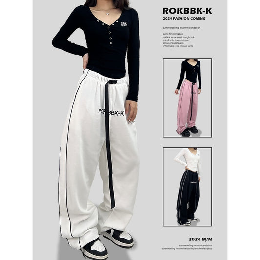 ROKBBK-K/Rokbbk-K Street Dance Fashion Brand Belt JazzhiphopDancing Trousers for WomenjazzFashion Sports Clothing