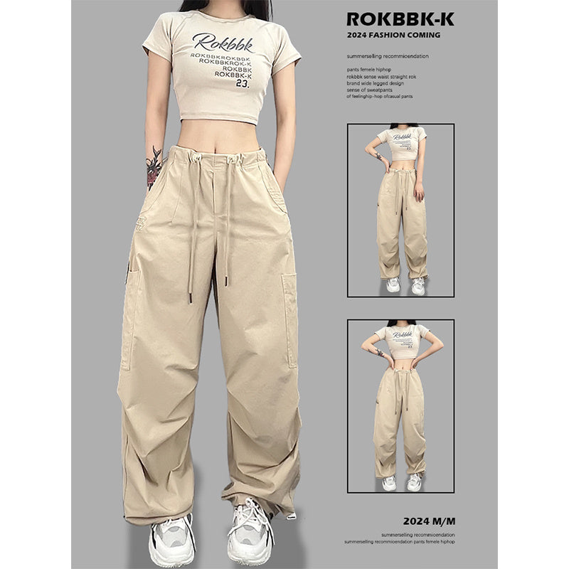 ROKBBK-K/Rokbbk-K Hip Hop Fashion Brand Loose Jazz Dance Sports Female DancinghiphopParatrooper Pants Suit Tide