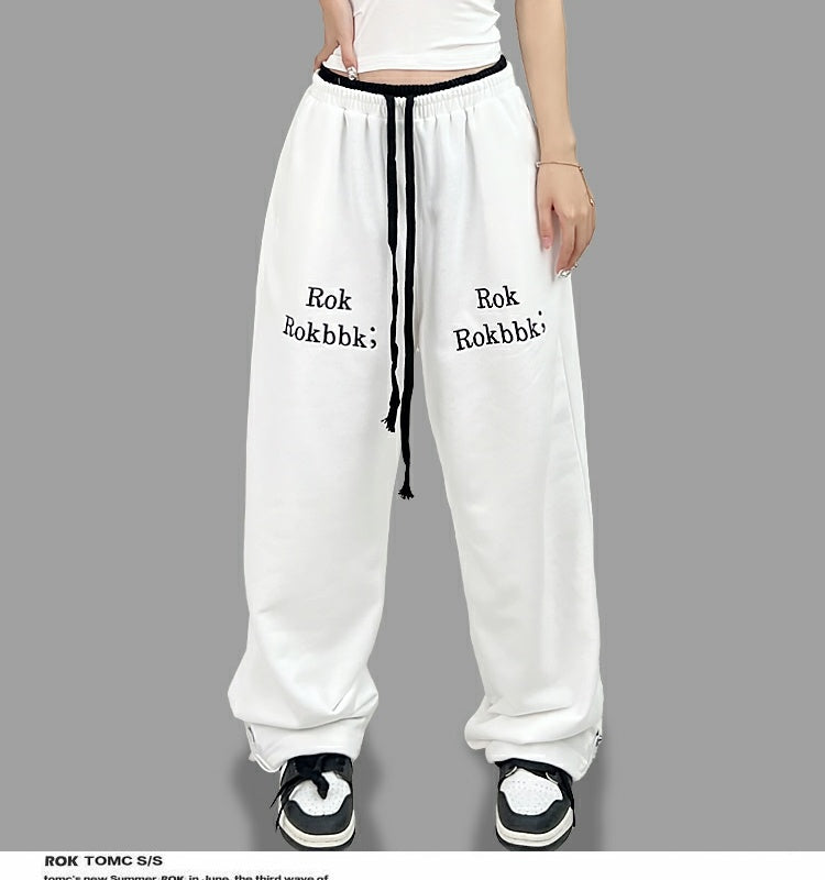 ROKBBK-K/Rokbbk-K Hip Hop Fashion Brand Double Waist Printed Female JazzhiphopTrousersjazzSports Suit