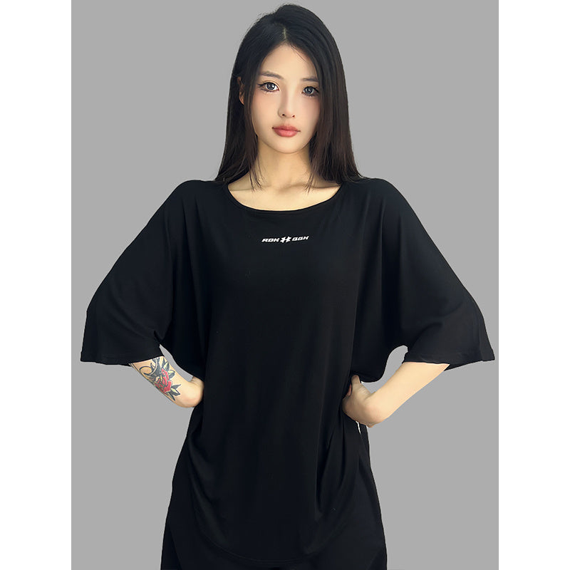 ROKBBK-K/Rokbbk-K Hip Hop Fashion Brand Lazy Hip Hop Loose Top Female Jazz Dance Sports LeisureTT-shirt Fashion