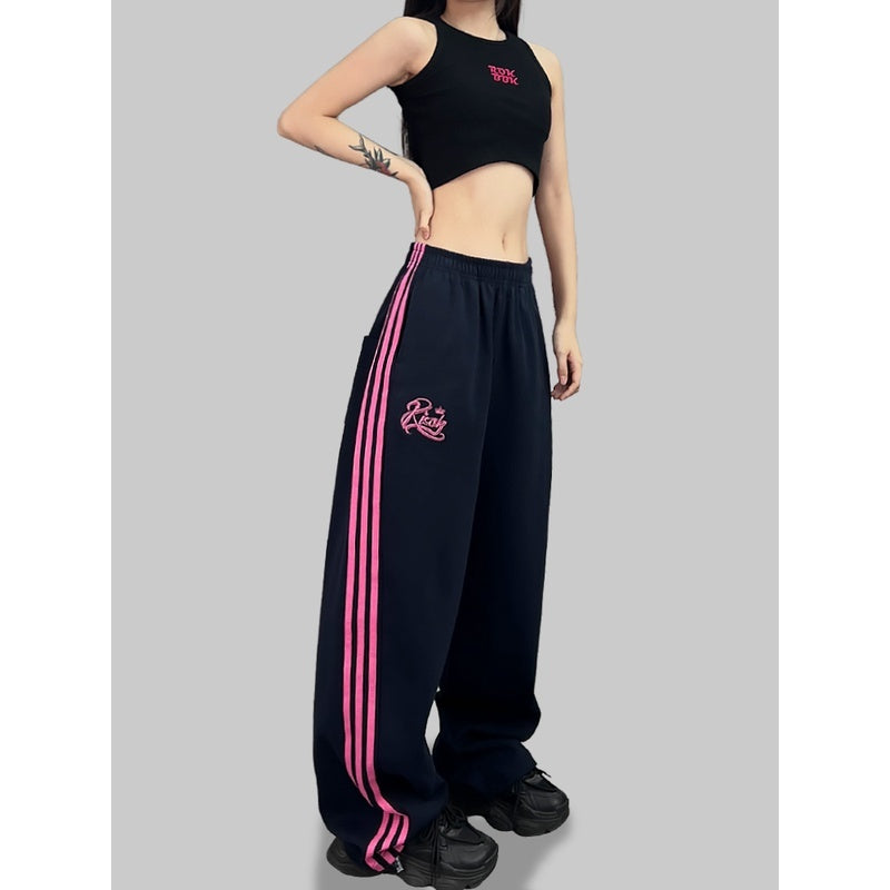 ROKBBK-K/Rokbbk-K Street Dance Fashion Brand Line Crown Embroidery Jazz DancinghiphopFashionable Sports Women's Trousers