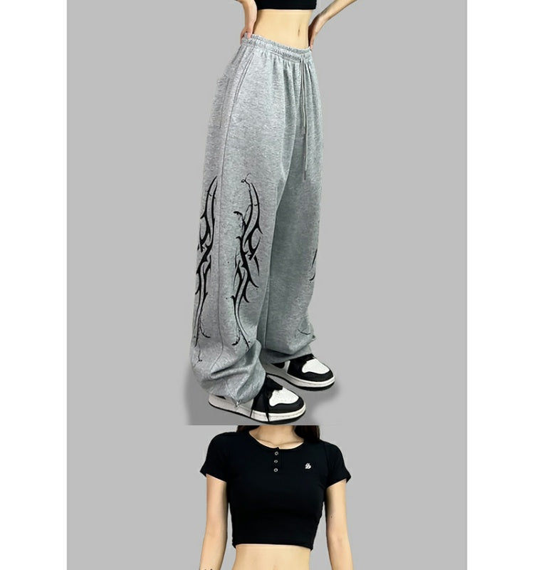 ROKBBK-K/Rokbbk-K Street Dance Fashion Brand JazzhiphopWomen's Four-Piece Printed Dancing TrousersjazzSports Pants