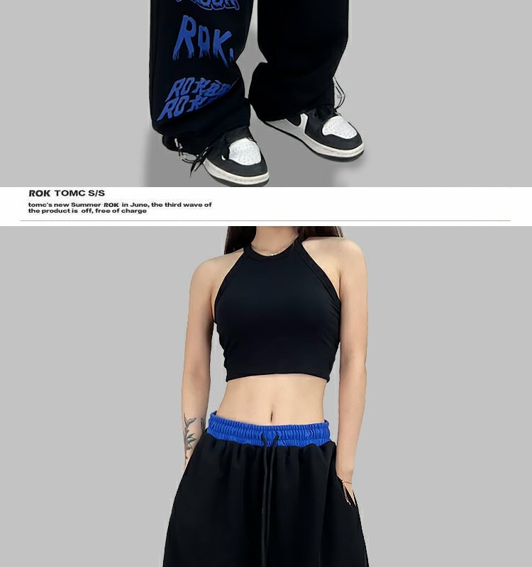 ROKBBK-K/Rokbbk-K Street Dance Fashion Brand Stitching Waist JazzjazzWomen's Sports Dancing TrousershiphopClothing