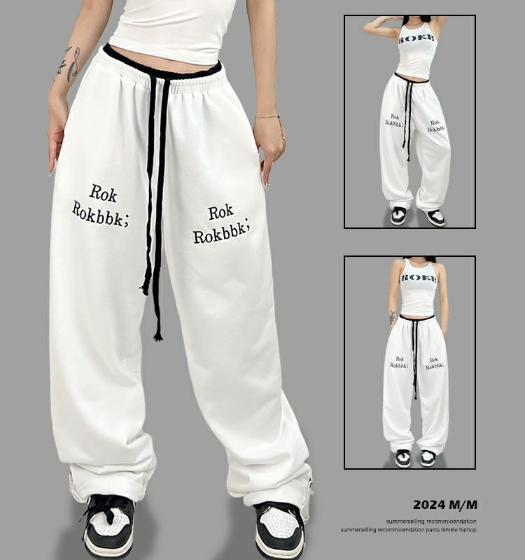 ROKBBK-K/Rokbbk-K Hip Hop Fashion Brand Double Waist Printed Female JazzhiphopTrousersjazzSports Suit