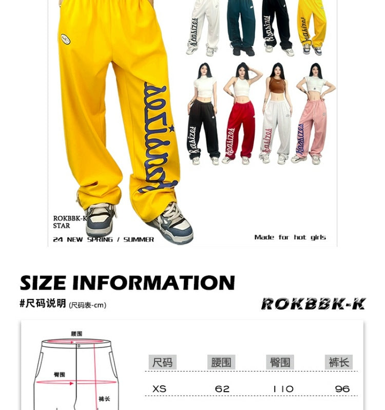 ROKBBK-K/Rokbbk-K Street Dance Fashion Brand Multicolor JazzhiphopTrack Sweatpants Female DancingjazzFashionable Trousers