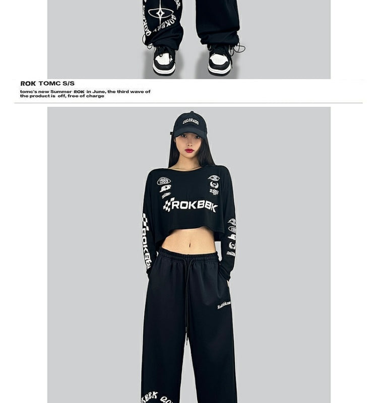 ROKBBK-K/Rokbbk-K Street Dance Fashion Brand Loose Hip Hop PersonalityjazzWomen's Jazz Sports Casual Pants