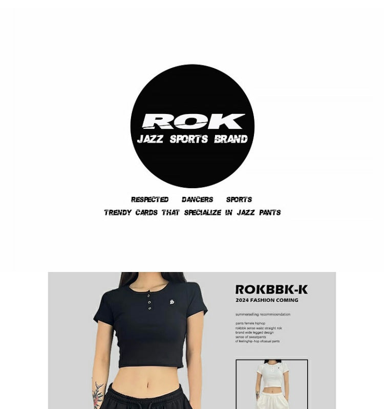 ROKBBK-K/Rokbbk-K Street Dance Fashion Brand SportsjazzJazz Pants Women's Letter PrintinghiphopFashion Clothing