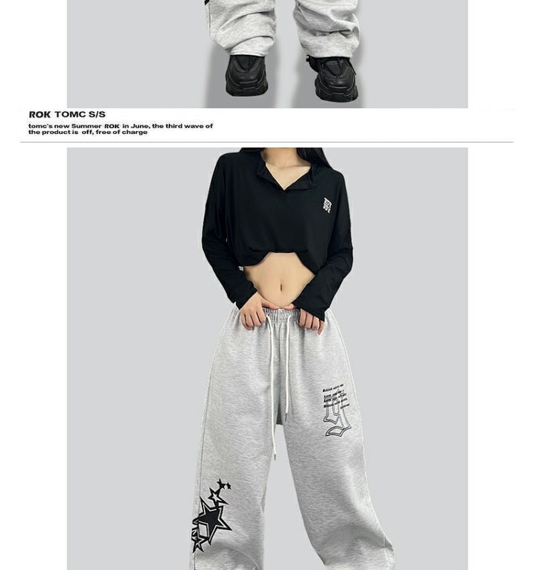 ROKBBK-K/Rokbbk-K Street Dance Fashion BrandhiphopJazz Dance Personality Women's Printed Wear TrousersjazzSports Pants