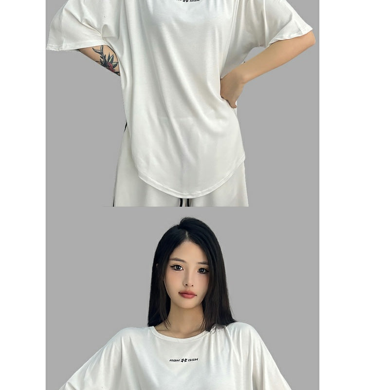 ROKBBK-K/Rokbbk-K Hip Hop Fashion Brand Lazy Hip Hop Loose Top Female Jazz Dance Sports LeisureTT-shirt Fashion