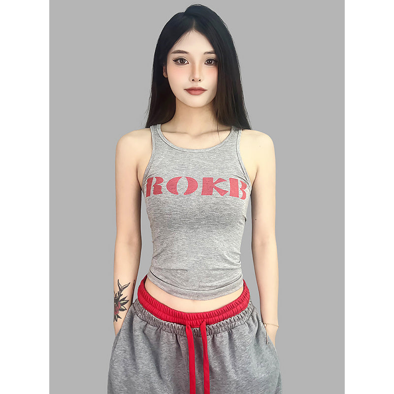 ROKBBK-K/Rokbbk-K Street Dance Fashion Brand Letter Printing DancingjazzVest for WomenhiphopJazz Top Fashion