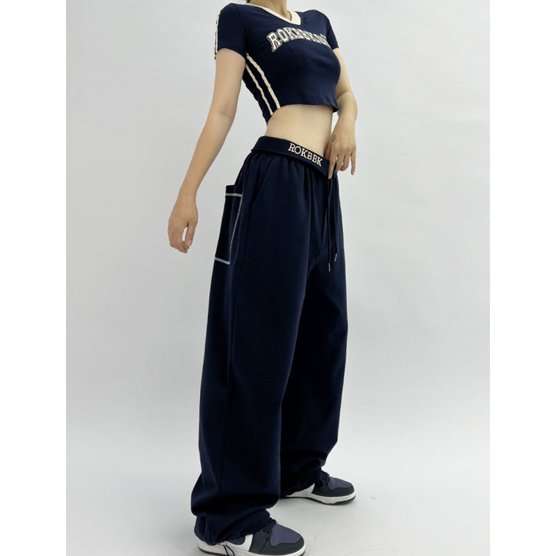 ROKBBK-K/Rokbbk-K Street DancehiphopJazz DancejazzPants Women's Hip Hop Loose Trousers Suit Clothing