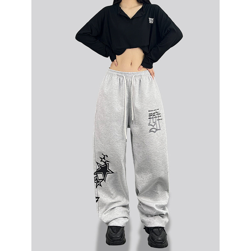 ROKBBK-K/Rokbbk-K Street Dance Fashion BrandhiphopJazz Dance Personality Women's Printed Wear TrousersjazzSports Pants