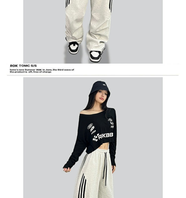 ROKBBK-K/Rokbbk-K Street Dance Fashion Brand American Style Hip Hop LeisurehiphopTrousers Loose Cool Sports Pants Female