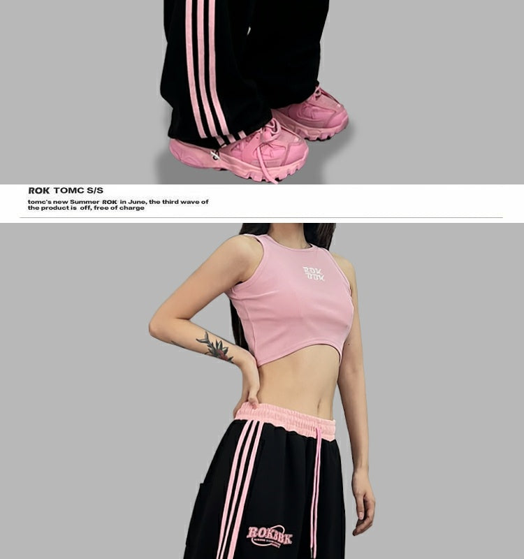 ROKBBK-K/Rokbbk-K Hip Hop Fashion Brand Waist JazzjazzDancing Trousers for WomenhiphopSports Suit Tide