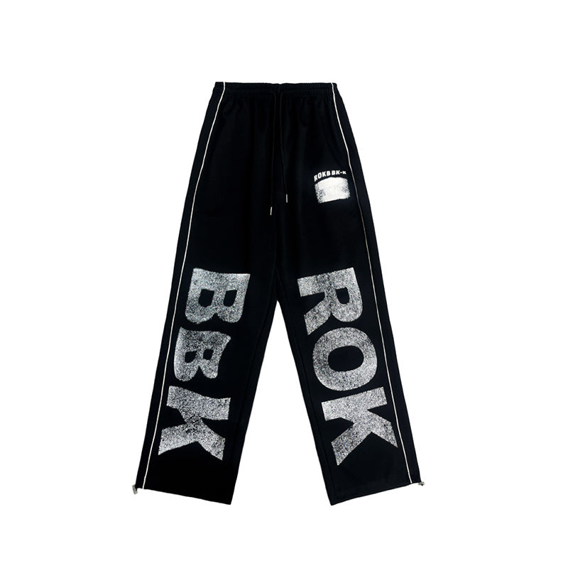 ROKBBK-K/Rokbbk-K Hip Hop Fashion Brand Loose Hip Hop American Jazz Dance Trousers Women's CasualjazzSports Pants