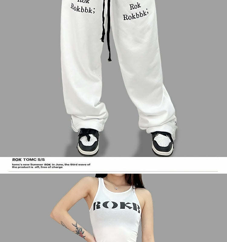 ROKBBK-K/Rokbbk-K Hip Hop Fashion Brand Double Waist Printed Female JazzhiphopTrousersjazzSports Suit