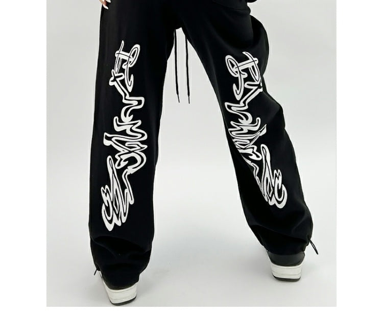 American New Special-Interest Design Versatile Jazz Sports Pants Female Loose Hip Hop Street Straight Ankle Tied Casual Sweatpants