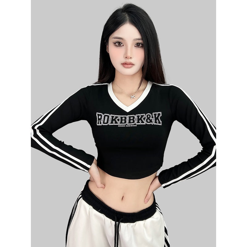 ROKBBK-K/Rokbbk-K Street Dance Fashion Brand JazzjazzSportsVCollar Top Female DancinghiphopFashion Clothing