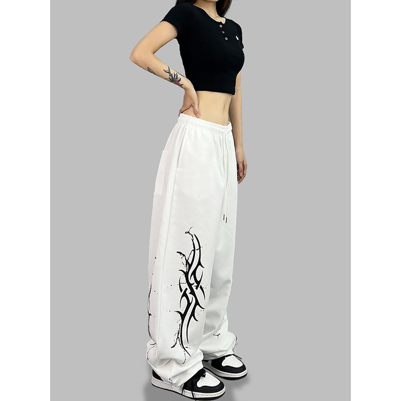 ROKBBK-K/Rokbbk-K Street Dance Fashion Brand JazzhiphopWomen's Four-Piece Printed Dancing TrousersjazzSports Pants