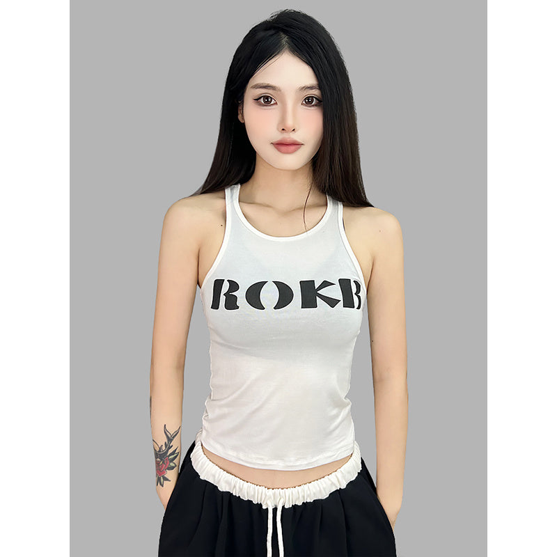 ROKBBK-K/Rokbbk-K Street Dance Fashion Brand Letter Printing DancingjazzVest for WomenhiphopJazz Top Fashion