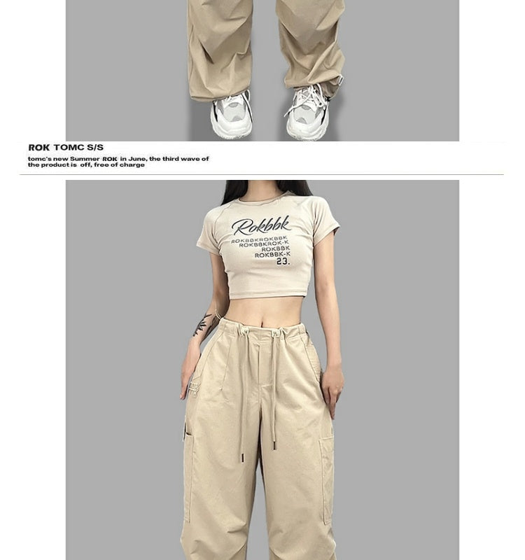 ROKBBK-K/Rokbbk-K Hip Hop Fashion Brand Loose Jazz Dance Sports Female DancinghiphopParatrooper Pants Suit Tide