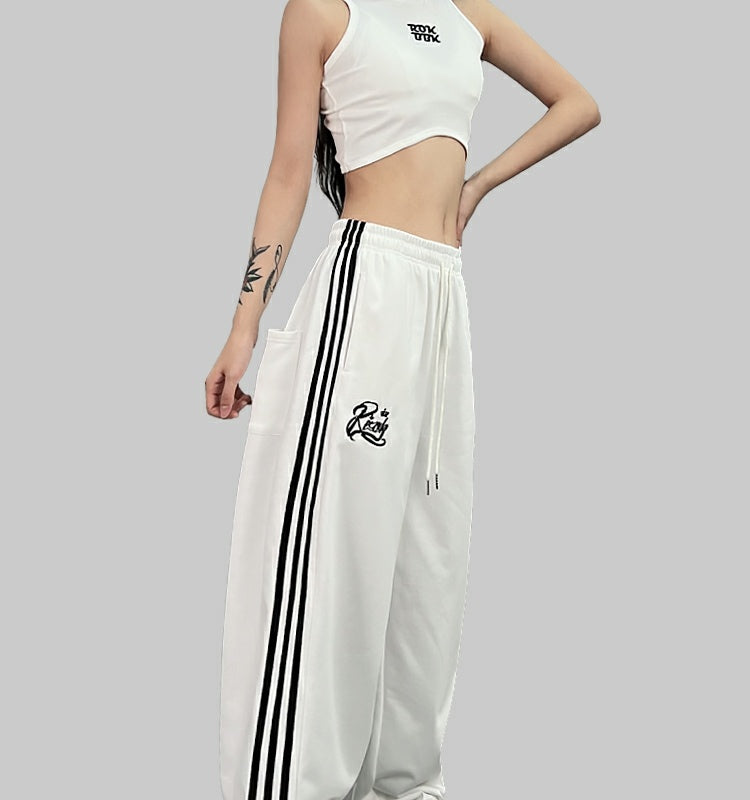 ROKBBK-K/Rokbbk-K Street Dance Fashion Brand Line Crown Embroidery Jazz DancinghiphopFashionable Sports Women's Trousers