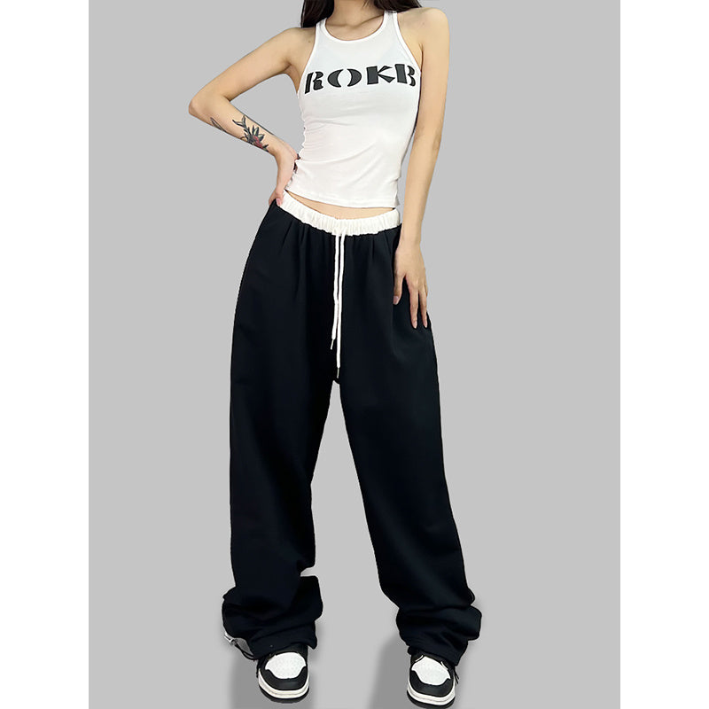 ROKBBK-K/Rokbbk-K Hip Hop Fashion Brand Double Waist Dancing SportshiphopWomen's TrousersjazzJazz Suit Tide