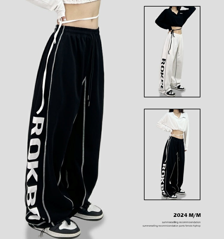 ROKBBK-K/Rokbbk-K Hip Hop Fashion Brand Side Printing Sports Suit WomenhiphopJazz Dancing Suit