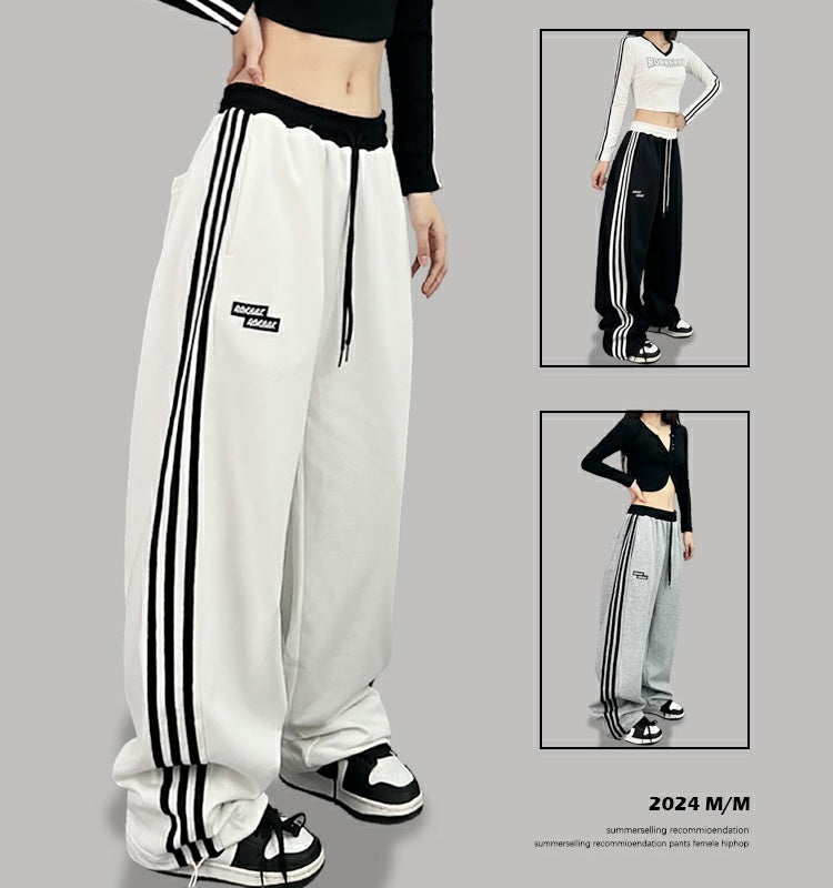 ROKBBK-K/Rokbbk-K Street Dance Fashion Brand Stitching Waist Three Bars SportshiphopWomen's Trousers Jazz Suit