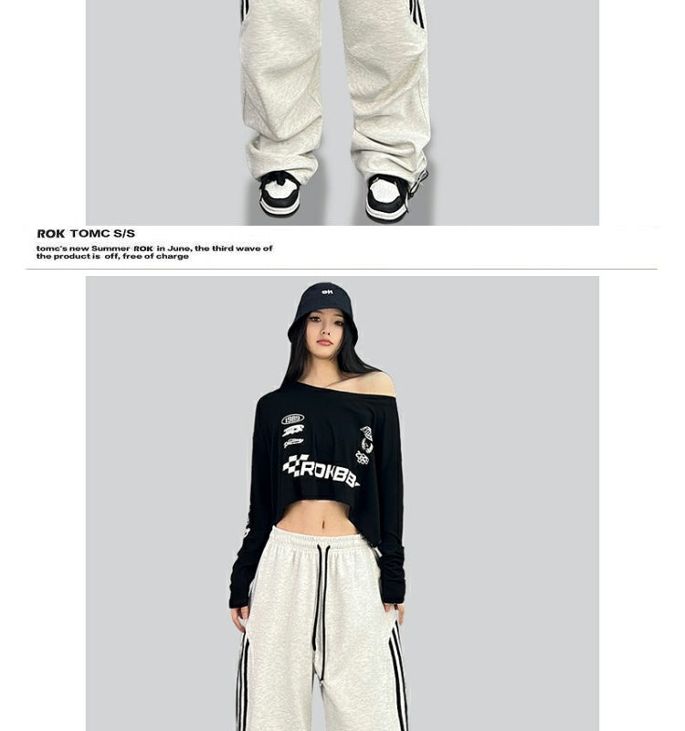 ROKBBK-K/Rokbbk-K Street Dance Fashion Brand American Style Hip Hop LeisurehiphopTrousers Loose Cool Sports Pants Female