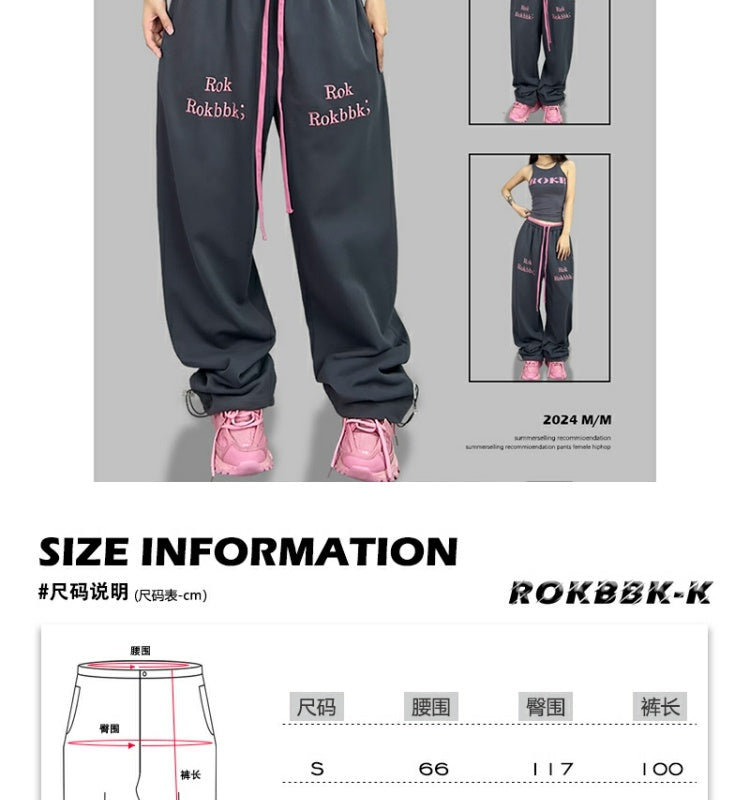 ROKBBK-K/Rokbbk-K Street Dance Fashion Brand JazzhiphopDouble Waist Dancing Women's Trousers SportsjazzSuit Tide