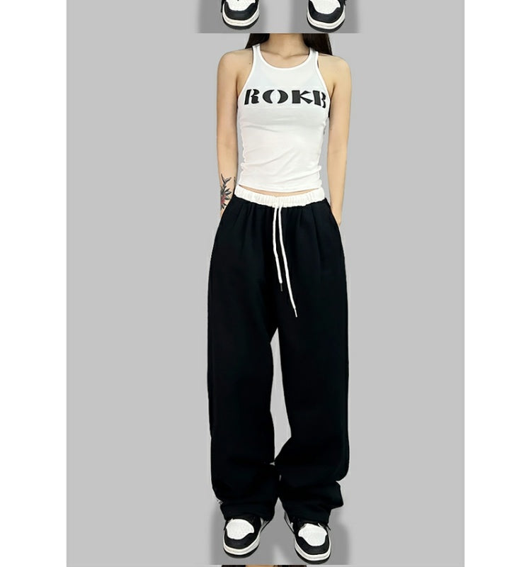 ROKBBK-K/Rokbbk-K Hip Hop Fashion Brand Double Waist Dancing SportshiphopWomen's TrousersjazzJazz Suit Tide