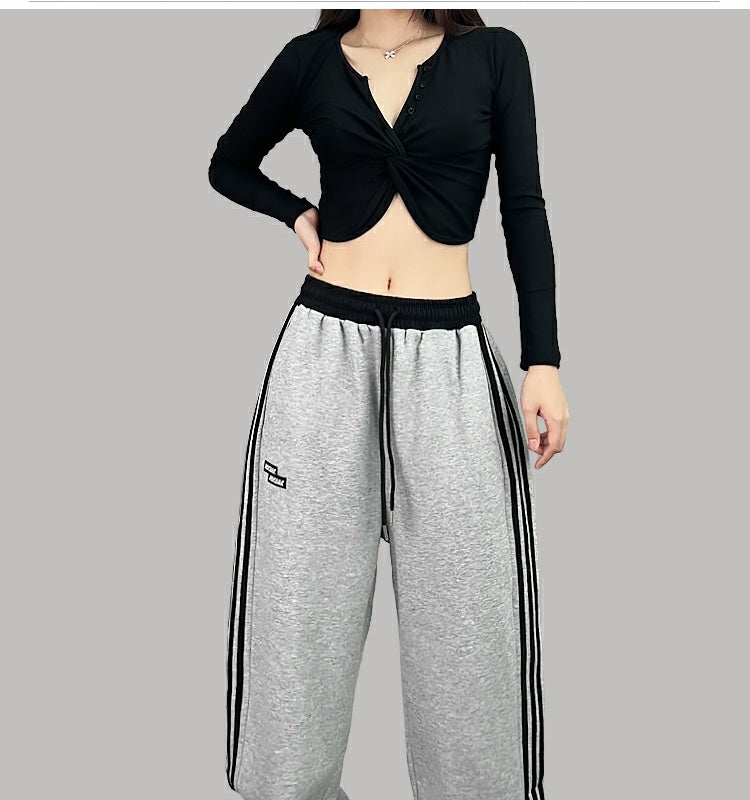 ROKBBK-K/Rokbbk-K Street Dance Fashion Brand Stitching Waist Three Bars SportshiphopWomen's Trousers Jazz Suit