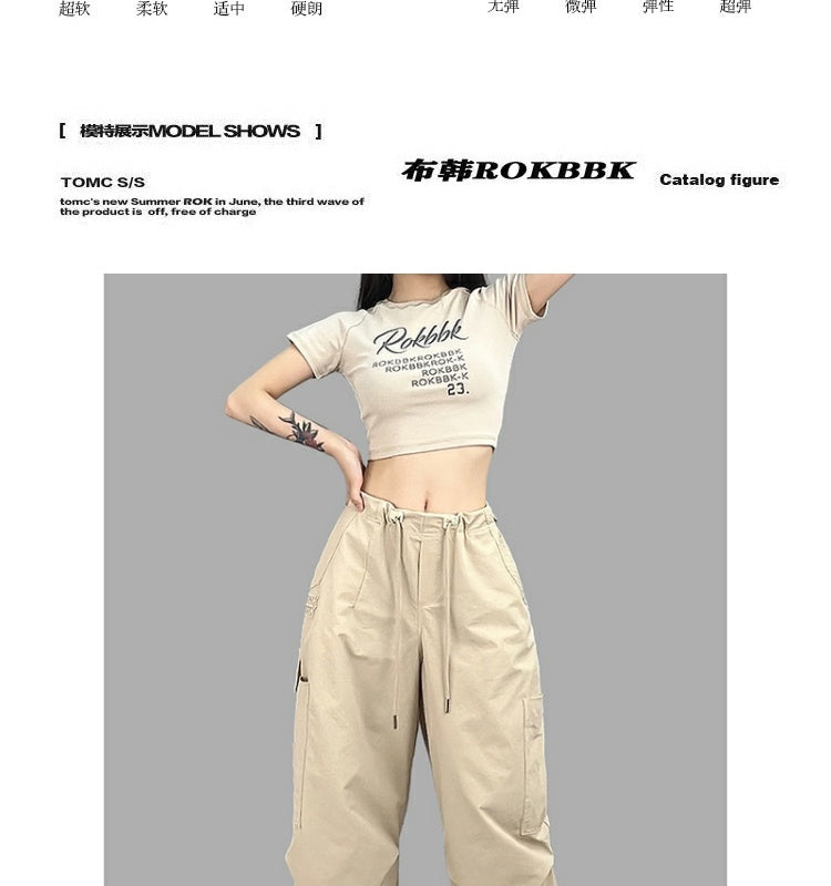 ROKBBK-K/Rokbbk-K Hip Hop Fashion Brand Loose Jazz Dance Sports Female DancinghiphopParatrooper Pants Suit Tide